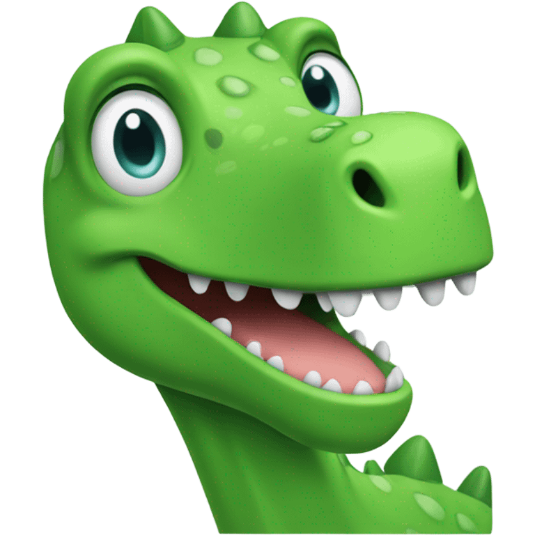 Happy green Dino  emoji