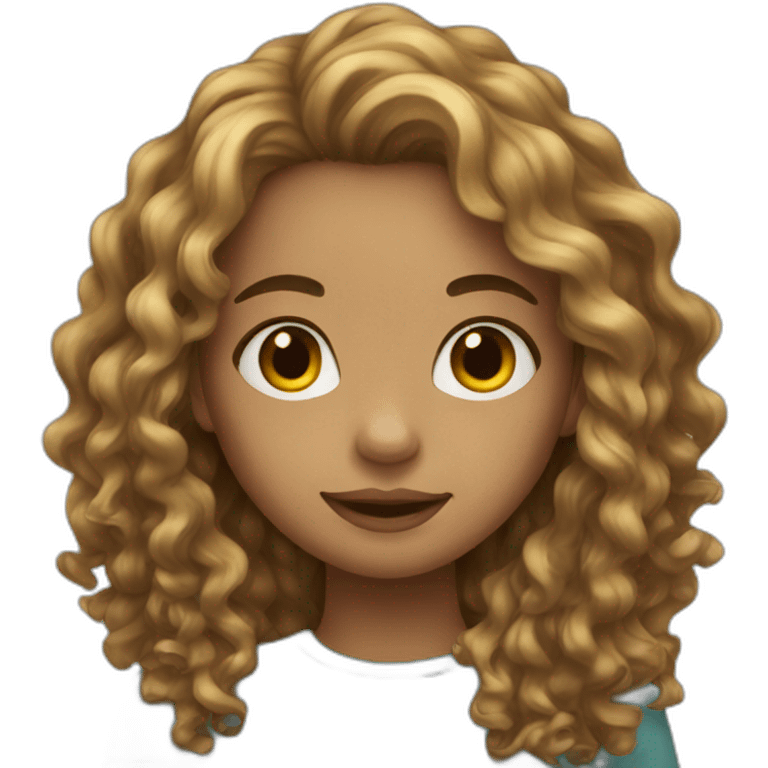 Girl long Curly hair emoji