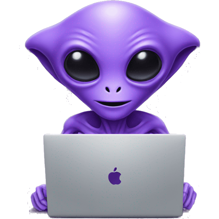 PURPLE ALIEN WITH LAPTOP emoji