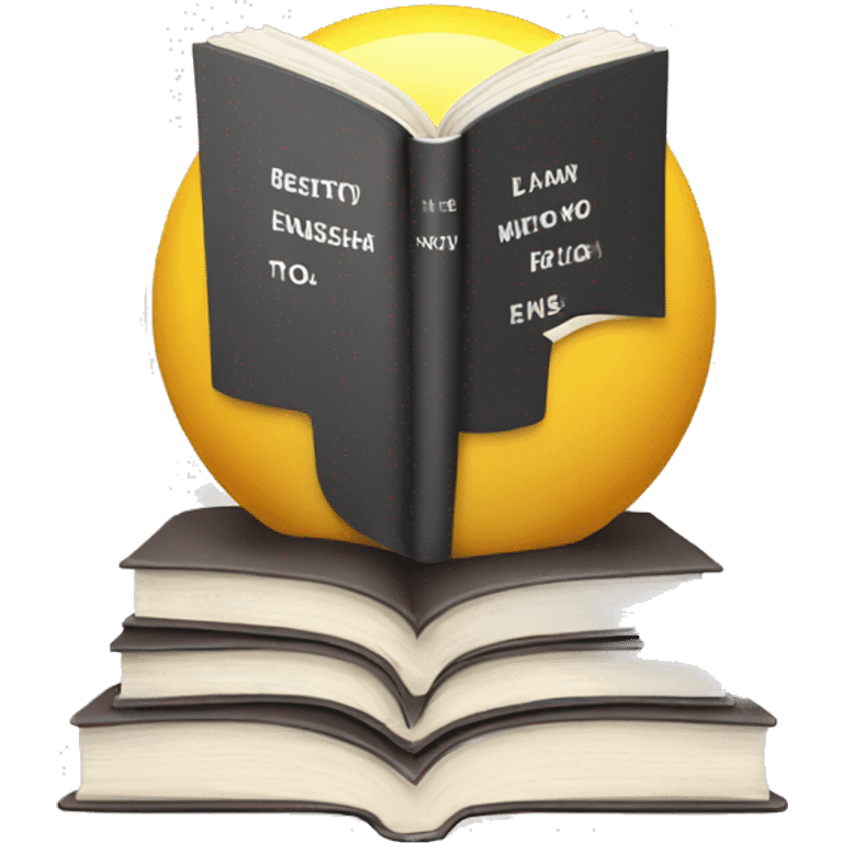 book with title learning english emoji