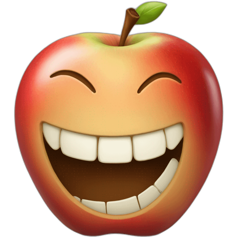 the apple is grinning emoji