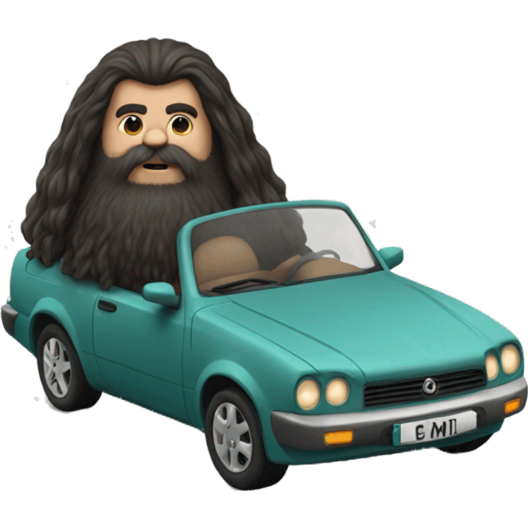 Hagrid with car emoji