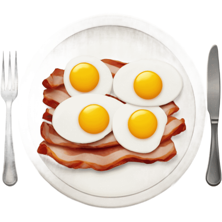 bacon and eggs on plate emoji