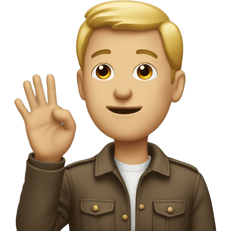 A man with his hand over his nose waving his fingers at someone  emoji