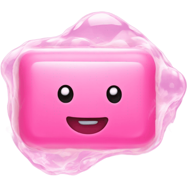 Pink bar of soap with bubbles  emoji