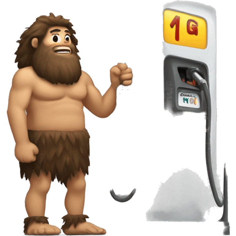 Caveman pumping gas emoji