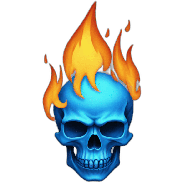 Skull flame blue emoji