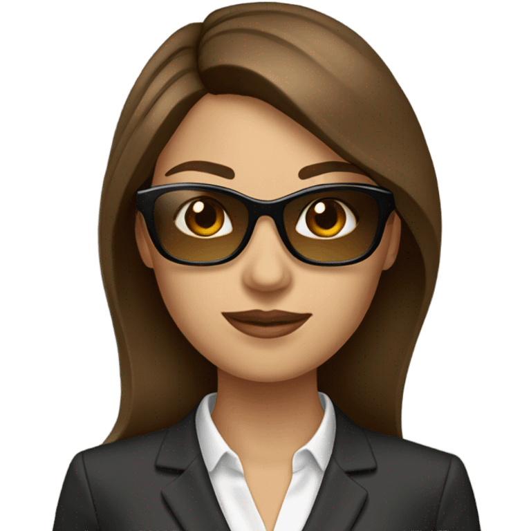 business woman with brown hair sunglasses  emoji