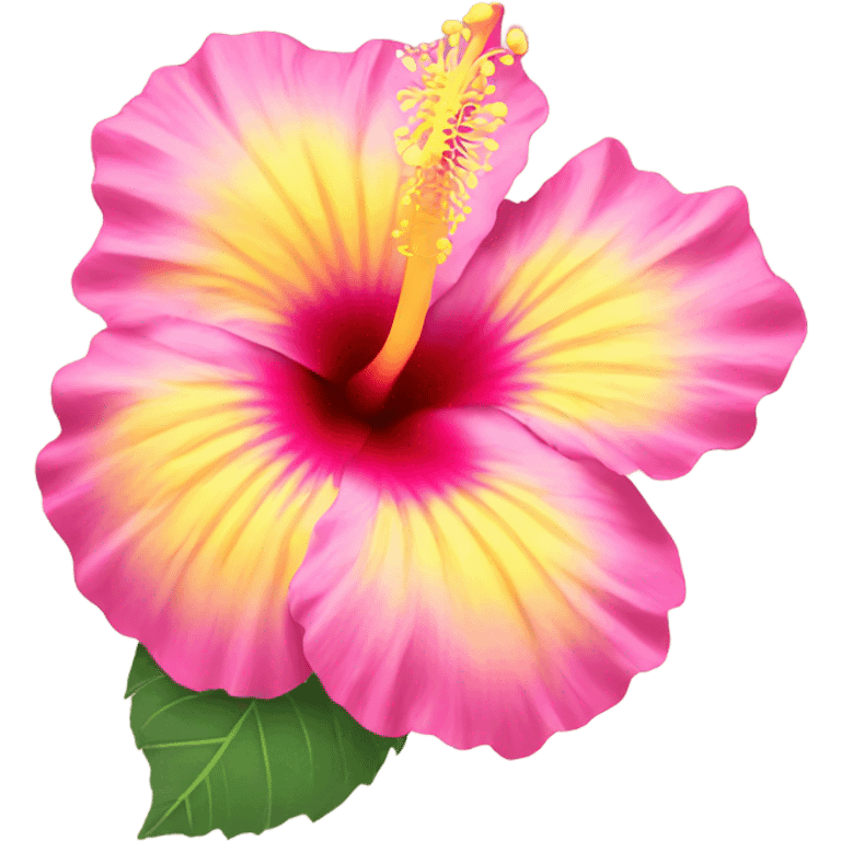 yellow and pink hibiscus flower emoji