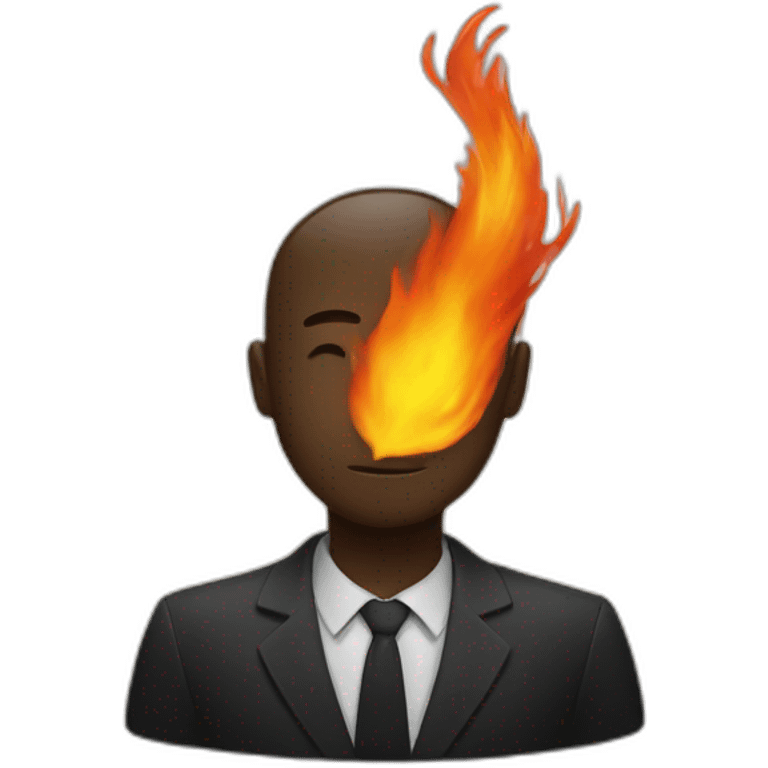 Un coeur noir avec du feu emoji