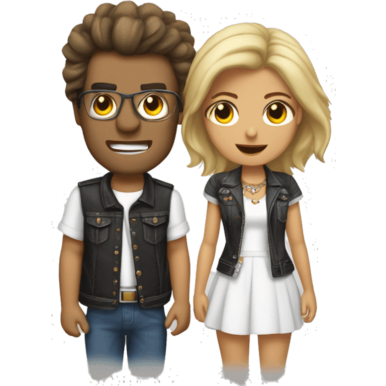 relacion de pareja chico trigueño y chica rockera blanca emoji