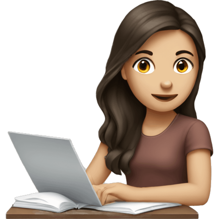 Brunette girl that are studying  emoji