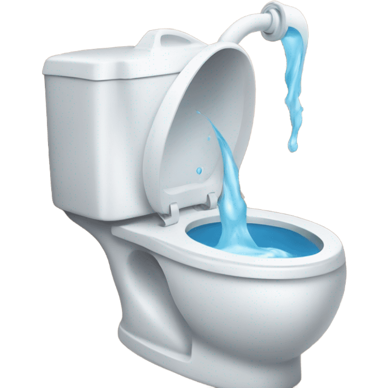 A toilet squirting water out of the lid emoji