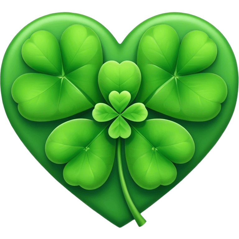 green clover in heart shape emoji