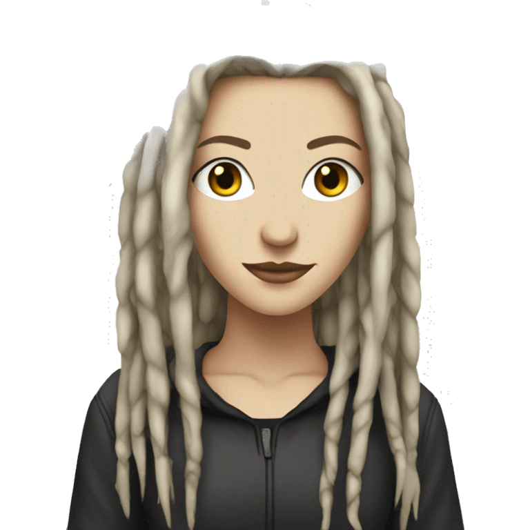 White girl, anonymous, cyberpunk dreadlocks emoji