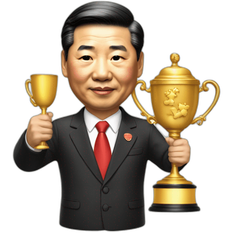 xi Jinping with cup award emoji