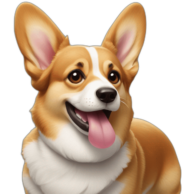 corgi dog with tongue out emoji