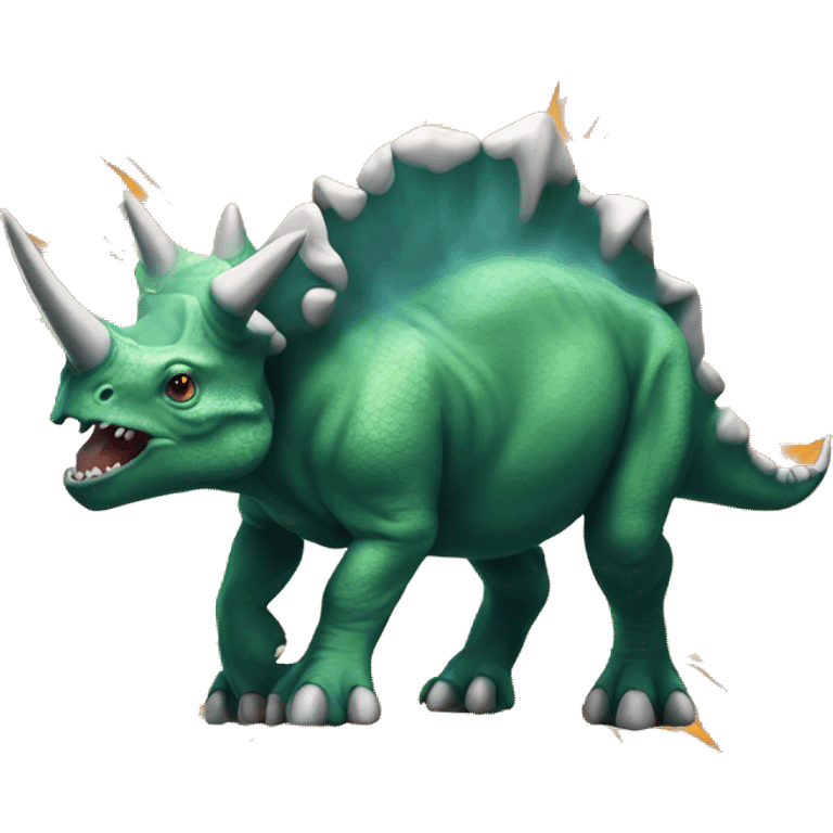 Triceratops with explosion emoji