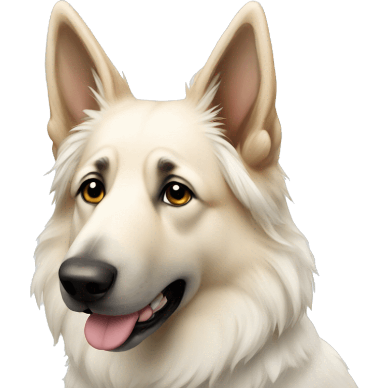 White long hair German shepherd  emoji