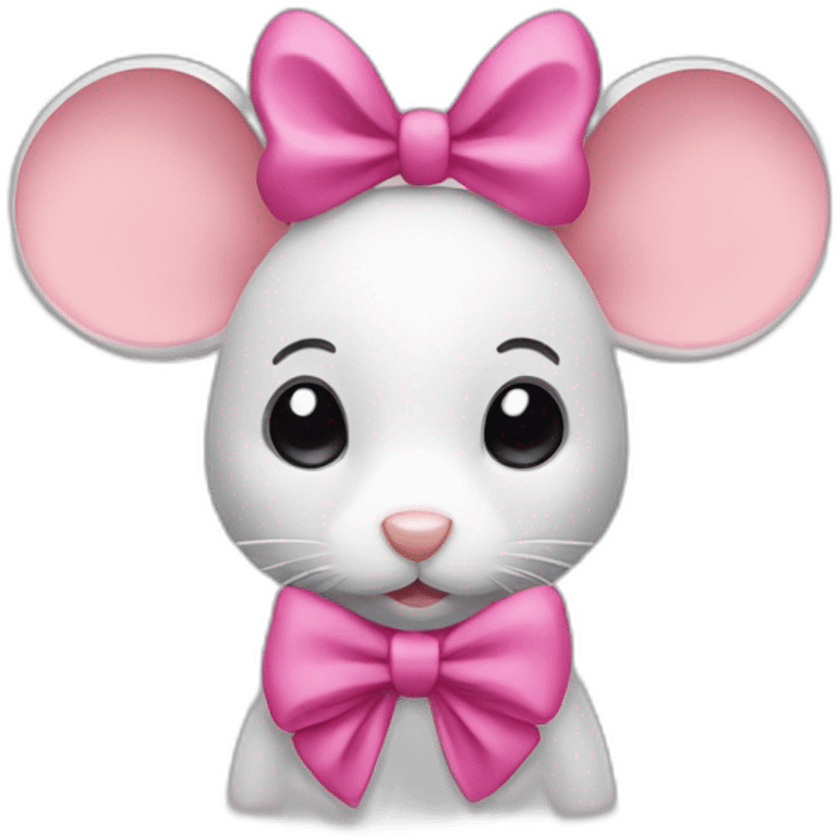 mouse with pink bow emoji