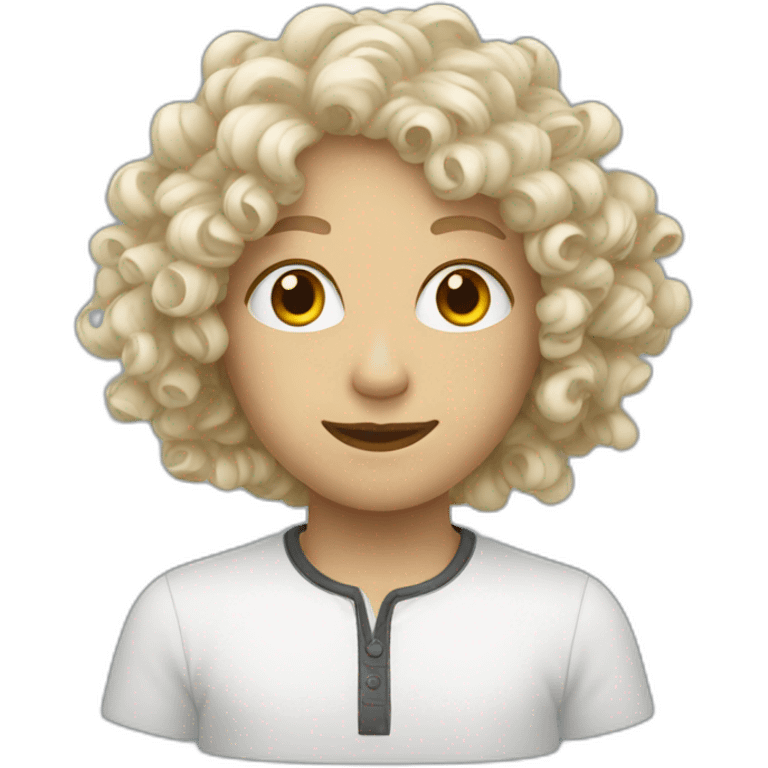 White Curly emoji