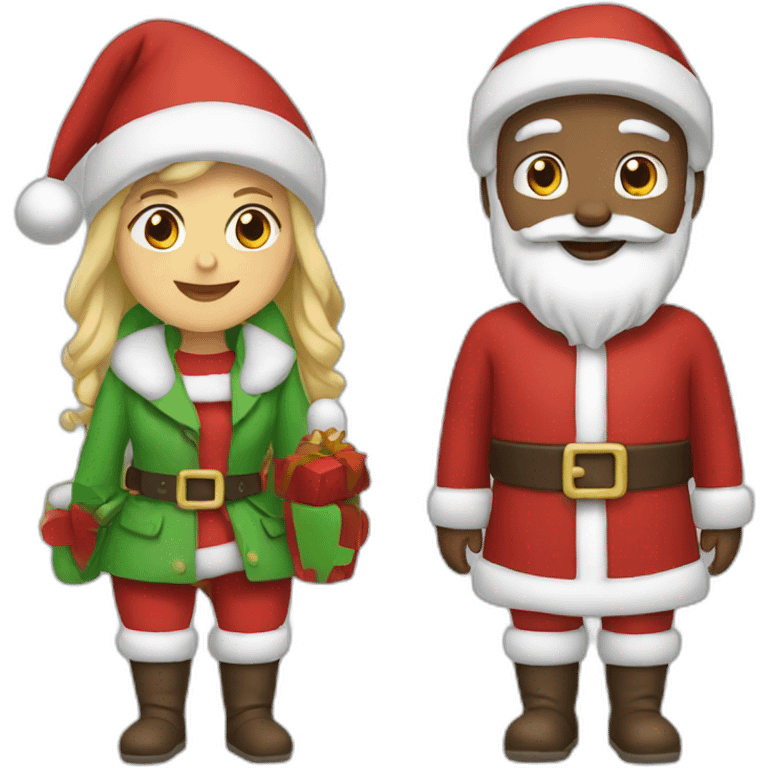 Man and woman Santa Claus  emoji