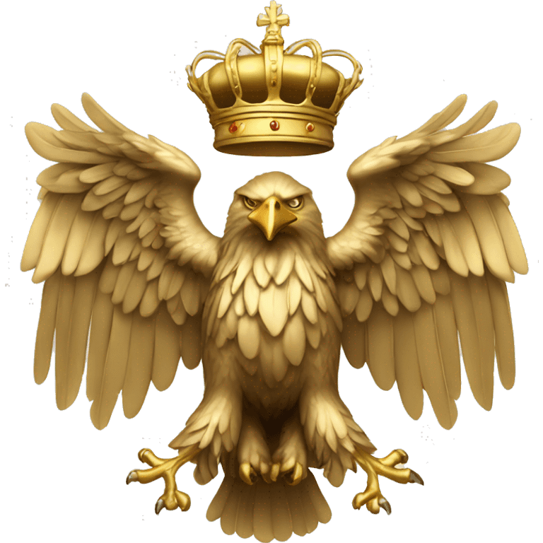 Golden double headed eagle with crown emoji