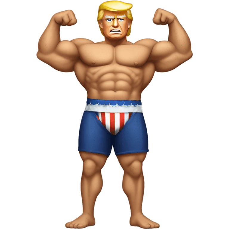 Donald Trump with muscles emoji