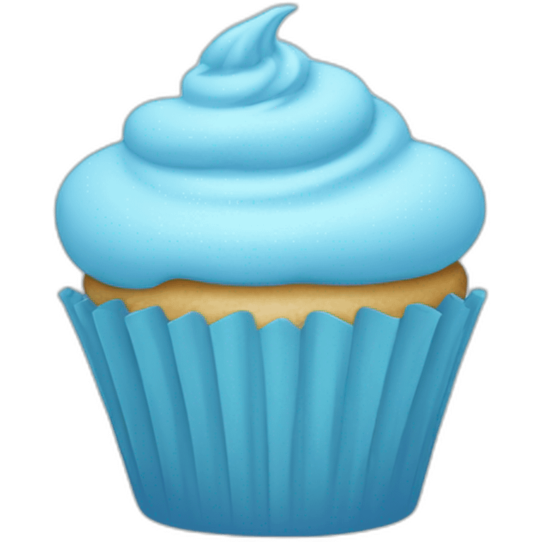 Happy light blue cupcake emoji