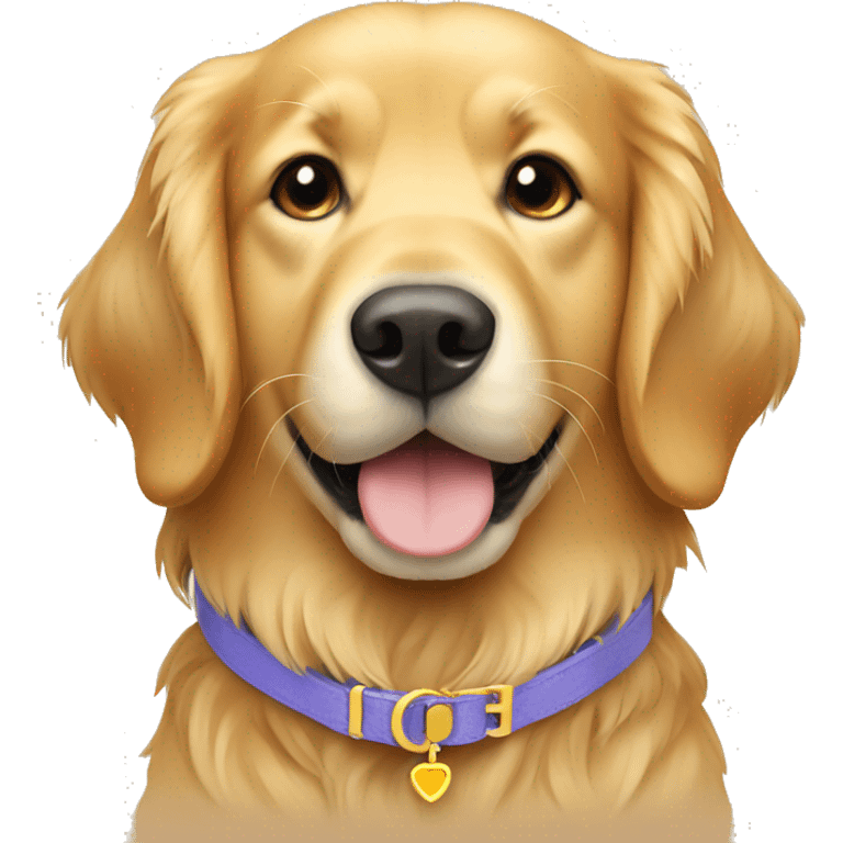 golden retriever wearing a friendship collar emoji