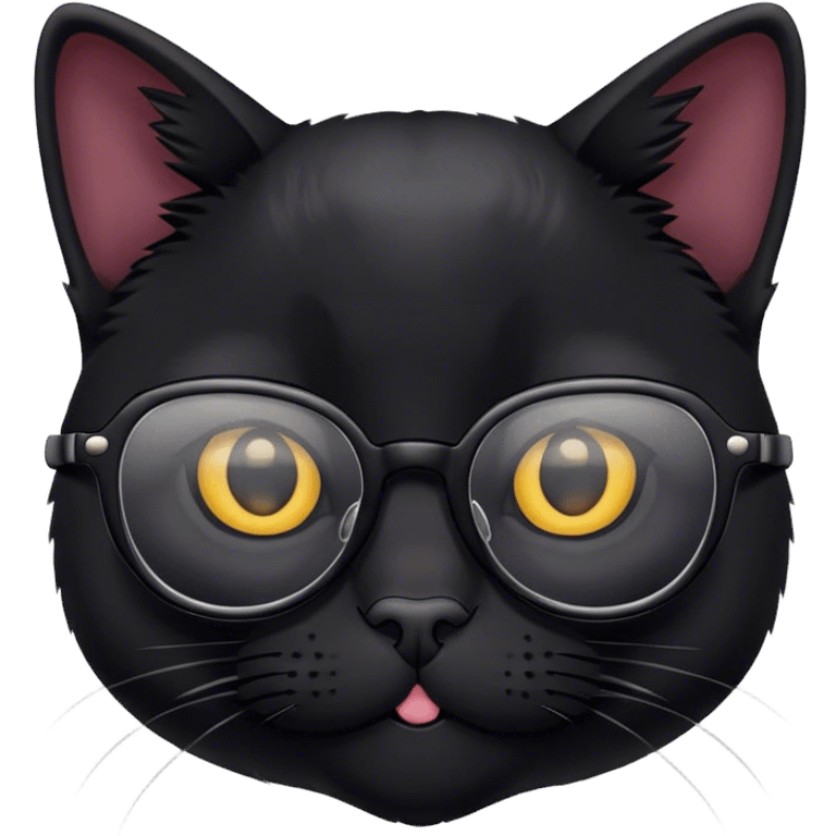 black cat with glasses emoji