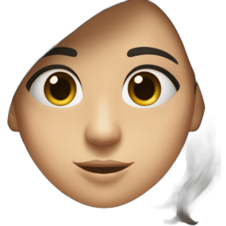 Fille brune avec deux bouclette à l’avant du visage dans un aquarium  emoji