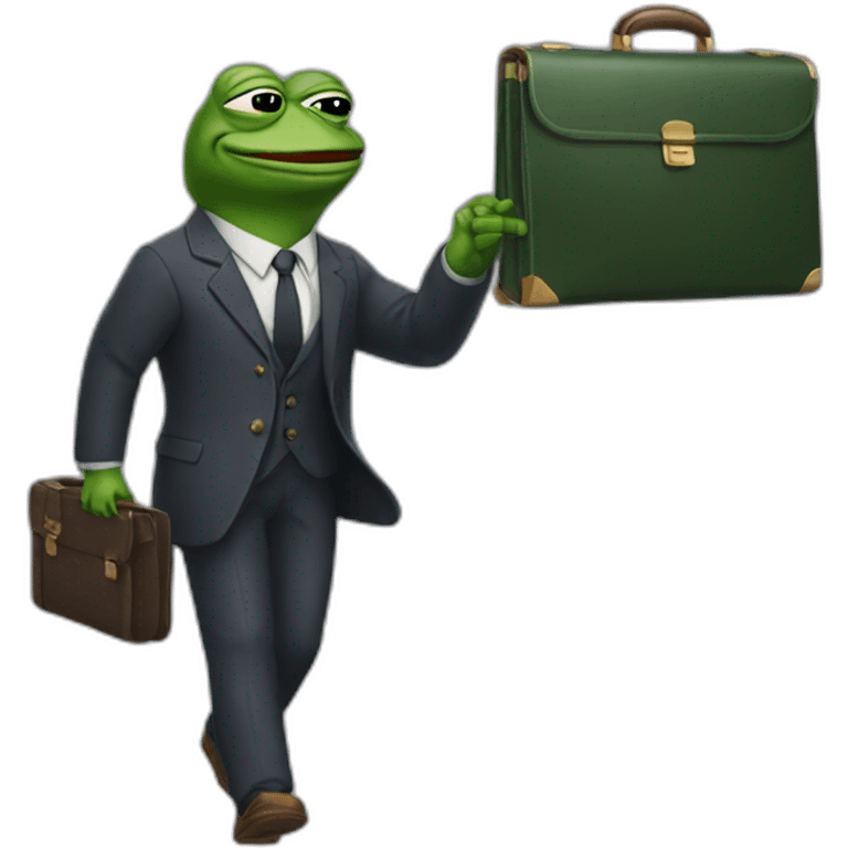 pepe the frog holding a briefcase emoji