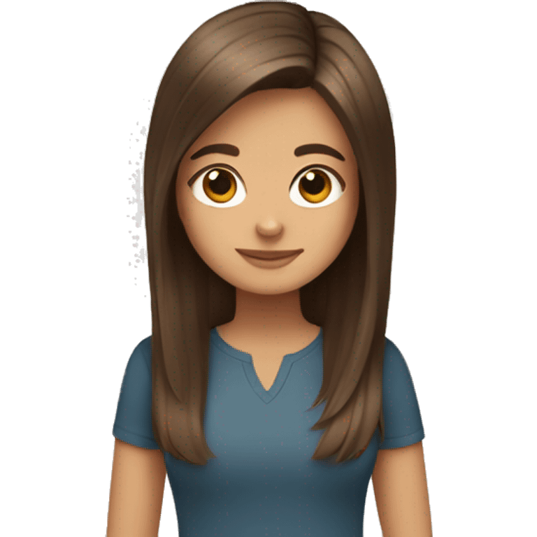 brown hair girl with a yorkshire terrier emoji