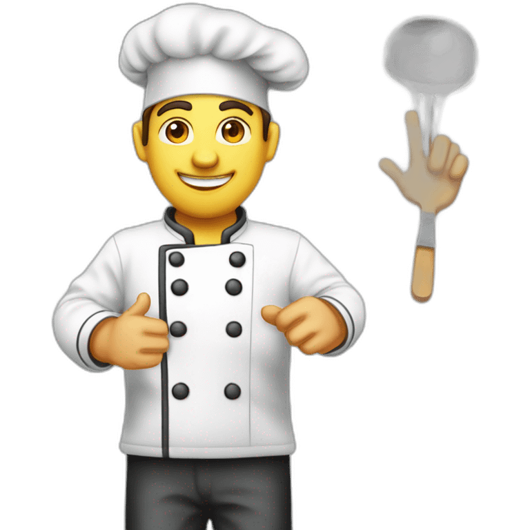 Chef cuisinier italien avec le bout des doigts joints emoji