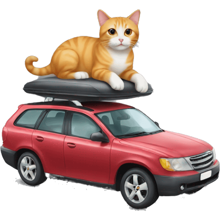 Cat on top of car emoji