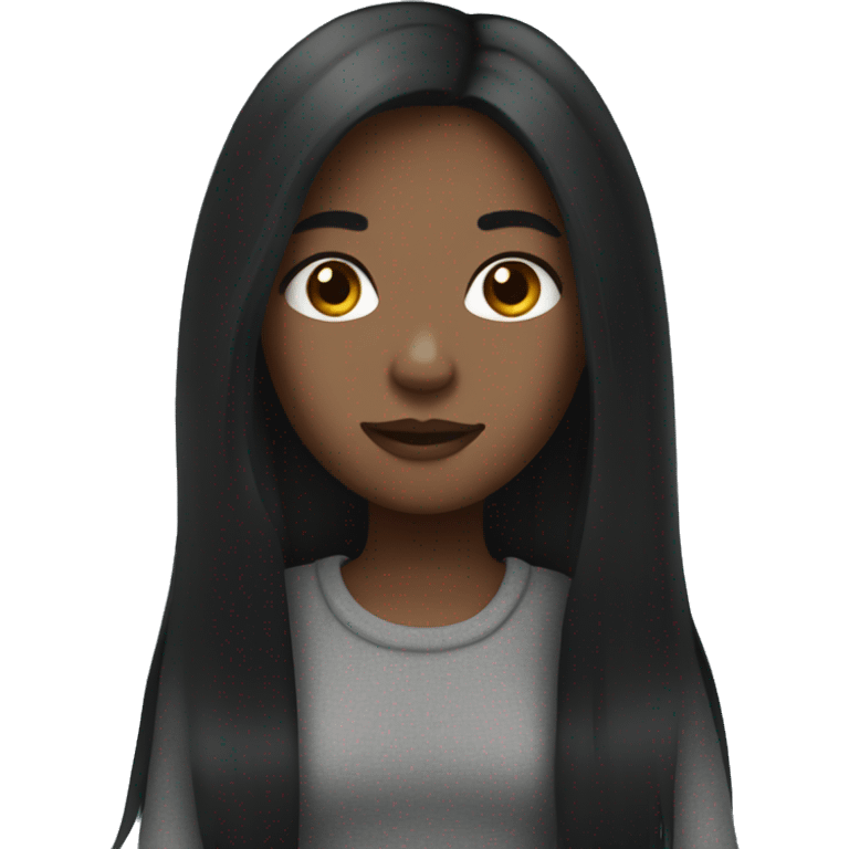 Girl with black long hair emoji