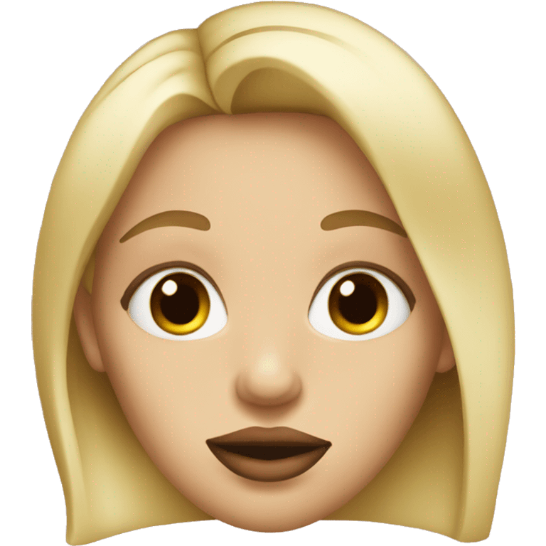 blonde girl with big lips emoji