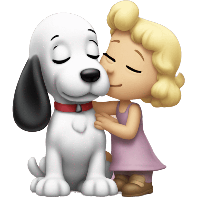 snoopy kissing fifi emoji