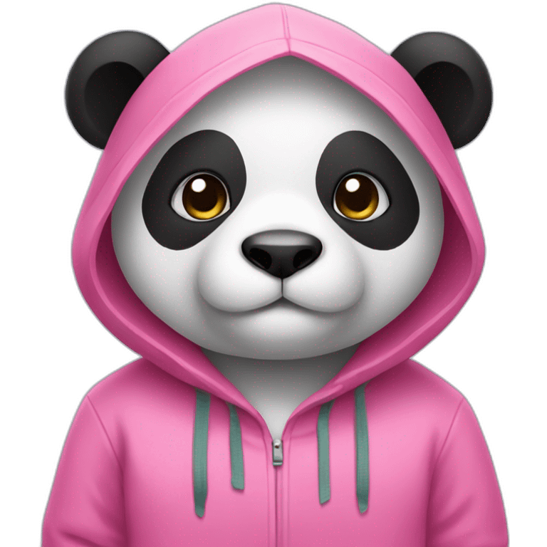 Panda wearing a pink hoodie  emoji