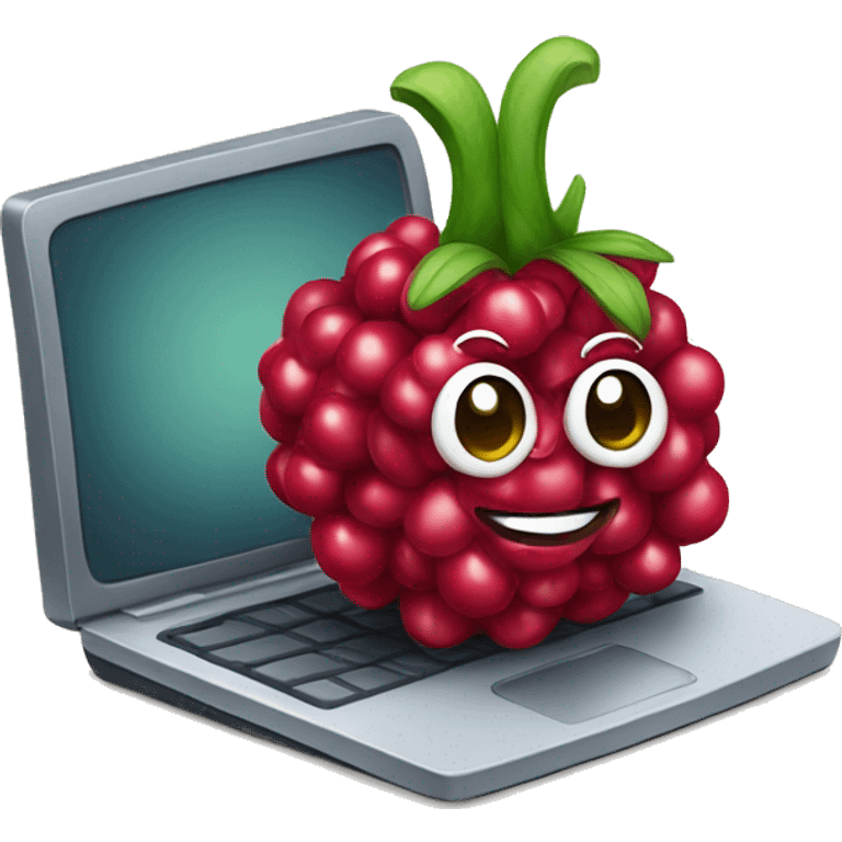 berry with computer emoji