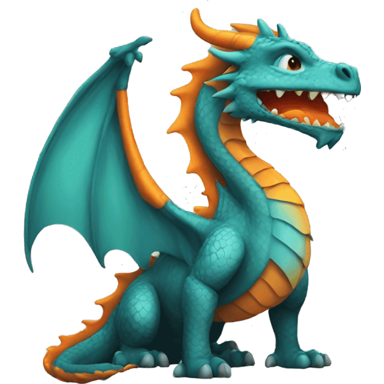 Dragon with orange  emoji