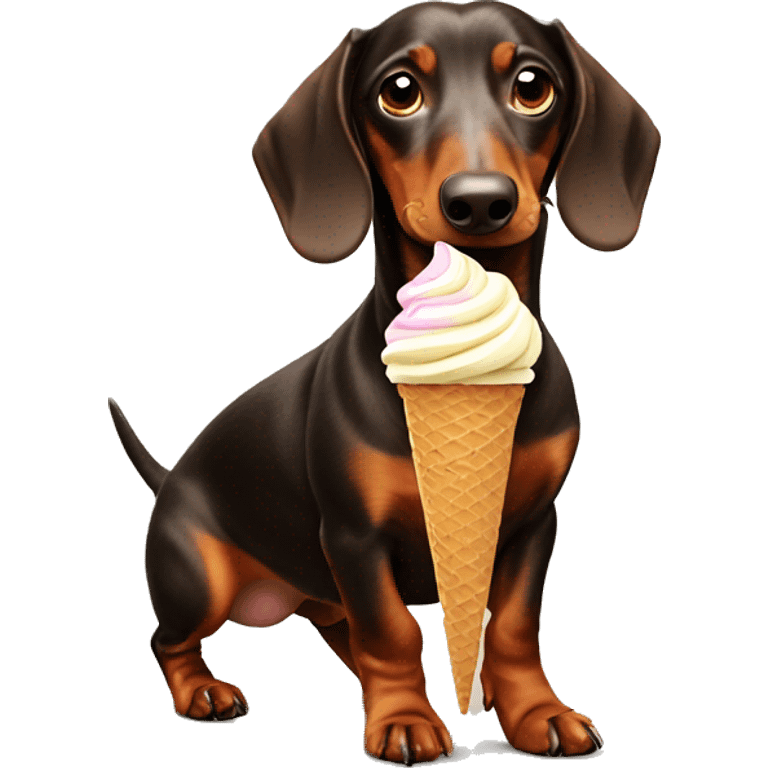 dachshund eating ice cream emoji