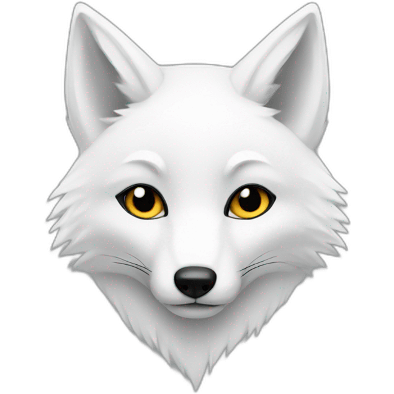 White fox only outlines emoji