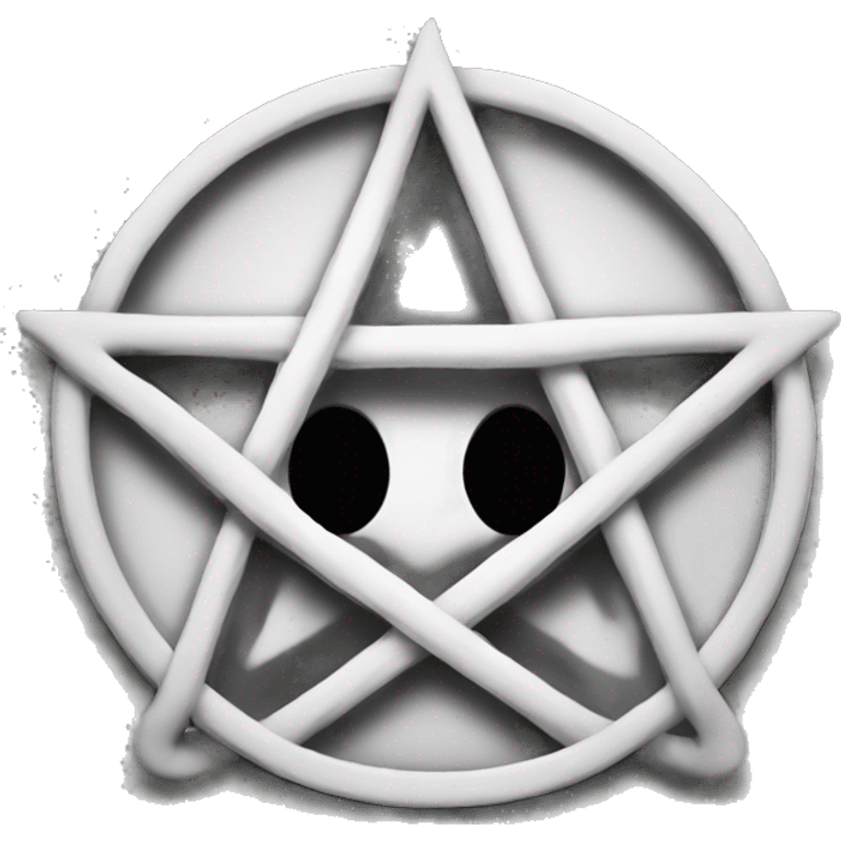 Upside down pentagram black and white emoji