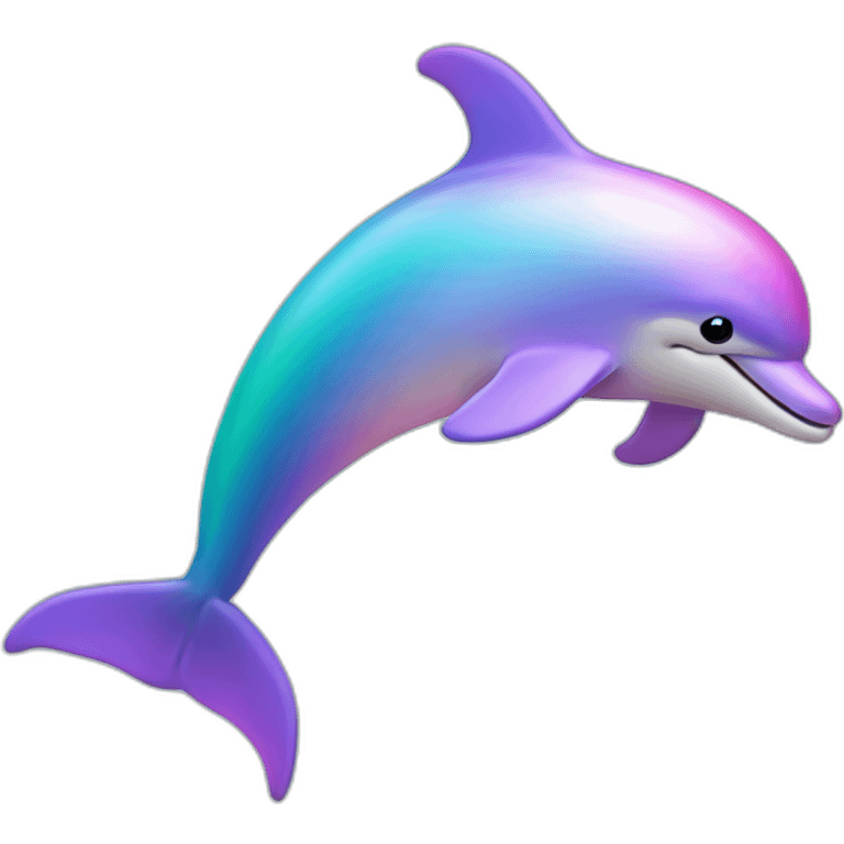 Pastel gradient hue iridescent dolphin emoji