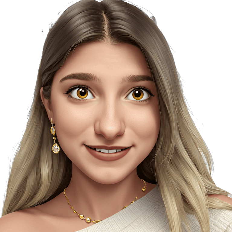 smiling girl with jewelry emoji