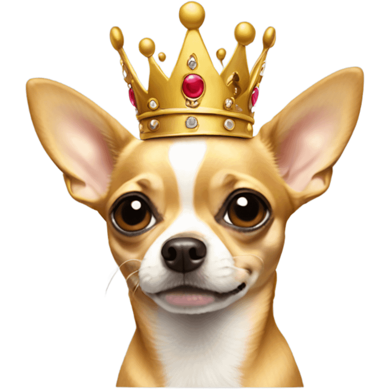 Chihuahua wearing a crown emoji