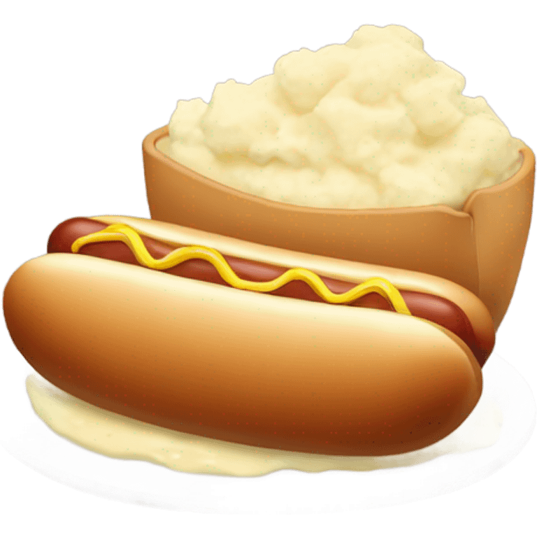 Hot dog and mashed potatoes  emoji