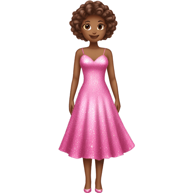 A pink sparkly shiny dress emoji